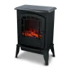 CLASSIC FIRE - Cheminée murale électrique décorative torino noir 2000 w 56,5 x 24 x 38 cm