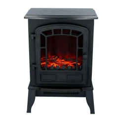 CLASSIC FIRE - Cheminée murale électrique décorative torino noir 2000 w 56,5 x 24 x 38 cm