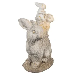 CLAYRE & EEF - Figurine lapin marron beige céramique 27x18x43cm
