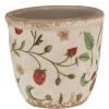 CLAYRE & EEF - Pot de fleurs fraise beige rouge céramique 11x11x10cm