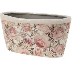 CLAYRE & EEF - Pot de fleurs rose céramique 27x13x14cm