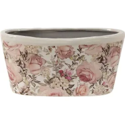 CLAYRE & EEF - Pot de fleurs rose céramique 27x13x14cm