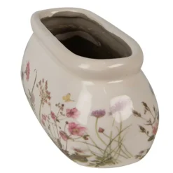 CLAYRE & EEF - Pot de fleurs ovale beige céramique 18x8x7cm