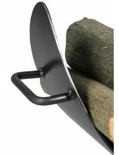 COOK KING - Porte bûches demi-lune mila en acier noir 70x44 cm