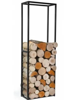 COOK KING - Range-bûches rectangulaire en acier noir "cornel"-150x50x20 cm-40 --