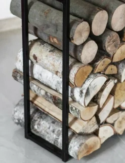 COOK KING - Range-bûches rectangulaire en acier noir 