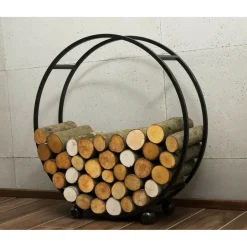 COOKKING - Porte-bûches 'daisy' en acier pour bûches 20cm : alliance parfaite entre fonctio