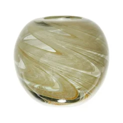 COTE TABLE - Vase amarres sauge verre 21x19cm