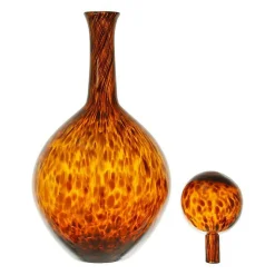 COTE TABLE - Vase verre agathe ambre 22xh50cm