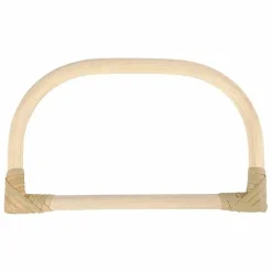 CREOTIME - 4 anses de sac arrondis en bambou 15,5 x 9 cm