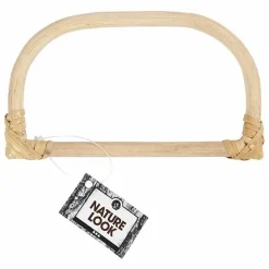 CREOTIME - 4 anses de sac arrondis en bambou 15,5 x 9 cm