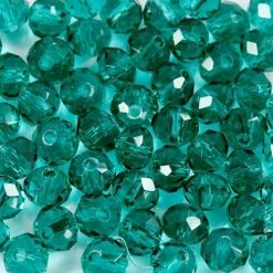 CREOTIME - 45 perles à facettes rondes ø 4 mm - bleu vert