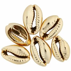 CREOTIME - 6 perles coquillage 20 mm - doré