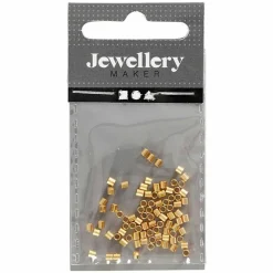 CREOTIME - 80 perles dorées en tube à écraser ø 2 mm