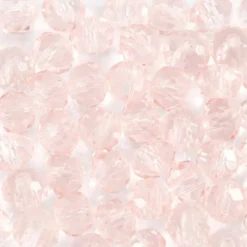 CREOTIME - 45 perles en verre à facettes rondes ø 4 mm - rose clair