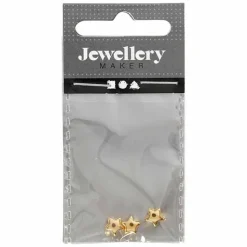 CREOTIME - 3 perles métalliques étoile 5 mm - doré