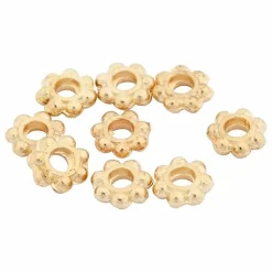 CREOTIME - 100 perles rondes fleurs ø 6 mm - doré