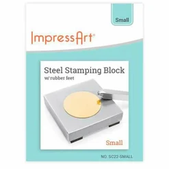 CREOTIME - Bloc en acier support pour gravure de métal - 5 x 5 cm