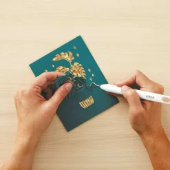 CRICUT - 8 cartes adhésives et enveloppes émeraude / fuchsia - cricut