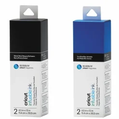 CRICUT - 4 feuilles de transfert pour mug press - noir + bleu