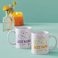 CRICUT - 4 feuilles de transfert pour mug press - rouge + gris