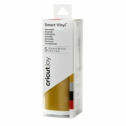 CRICUT - 5 feuilles de vinyle amovible cricut doré, noir, rouge et blanc - 30,4 x 13,9 cm