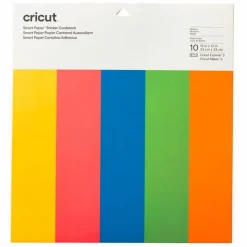 CRICUT - 10 papiers cartonnés autocollants couleurs vives 33 x 33 cm - cricut