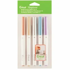 CRICUT - 5 stylos métalliques cuivre, or, argent bleu et violet 1 mm cricut