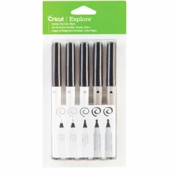 CRICUT - 5 stylos noirs cricut - pointes 0,4 à 2 mm