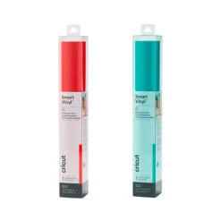 CRICUT - 2 vinyles permanents cricut 91 x 33 cm - aqua, rouge