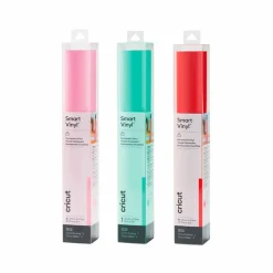 CRICUT - 3 vinyles permanents 91 x 33 cm - menthe, rouge, rose clair