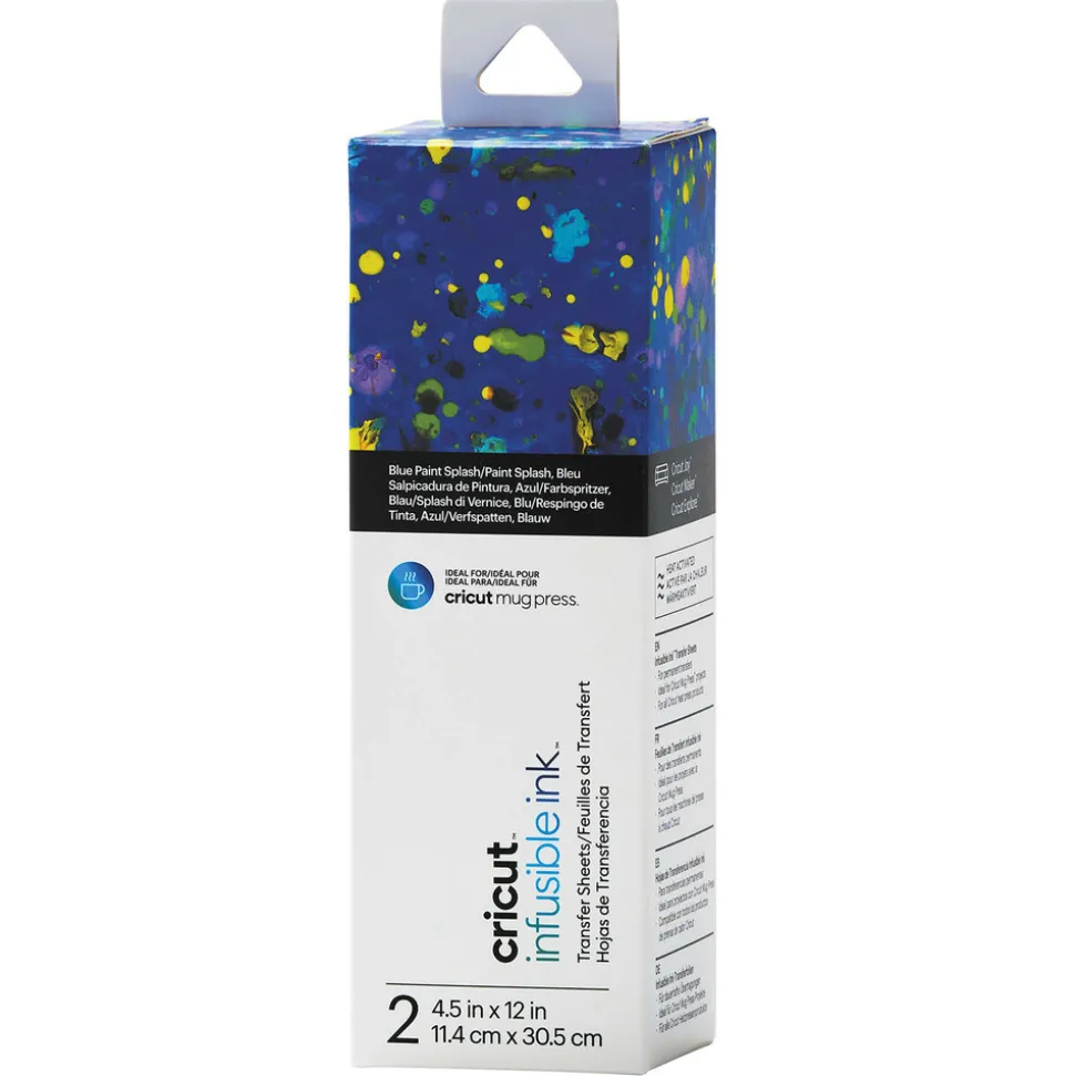 CRICUT - Feuilles de transfert pour mug press - splash bleu - 11,4 x 30,5 cm