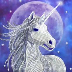 CRYSTAL ART - Carte crystal art à diamanter - licorne cosmique - 18 x 18 cm