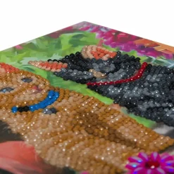 CRYSTAL ART - Carte crystal art à diamanter - chatons- 18 x 18 cm