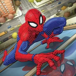 CRYSTAL ART - Carte crystal art à diamanter - spiderman - 18 x 18 cm