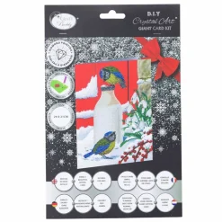 CRYSTAL ART - Carte crystal art à diamanter - oiseaux sur la neige - 29 x 21 cm