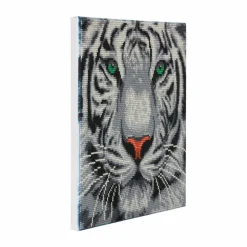 CRYSTAL ART - Tableau broderie diamant - tigre des neiges 30 x 30 cm