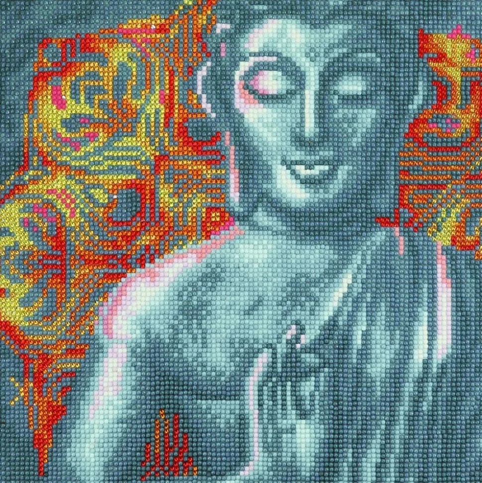 CRYSTAL ART - Tableau crystal art à diamanter - bouddha - 30 x 30 cm