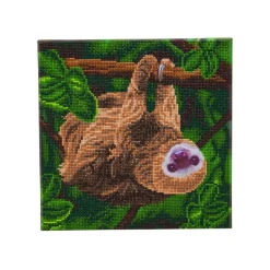 CRYSTAL ART - Tableau crystal art à diamanter - paresseux - 30 x 30 cm