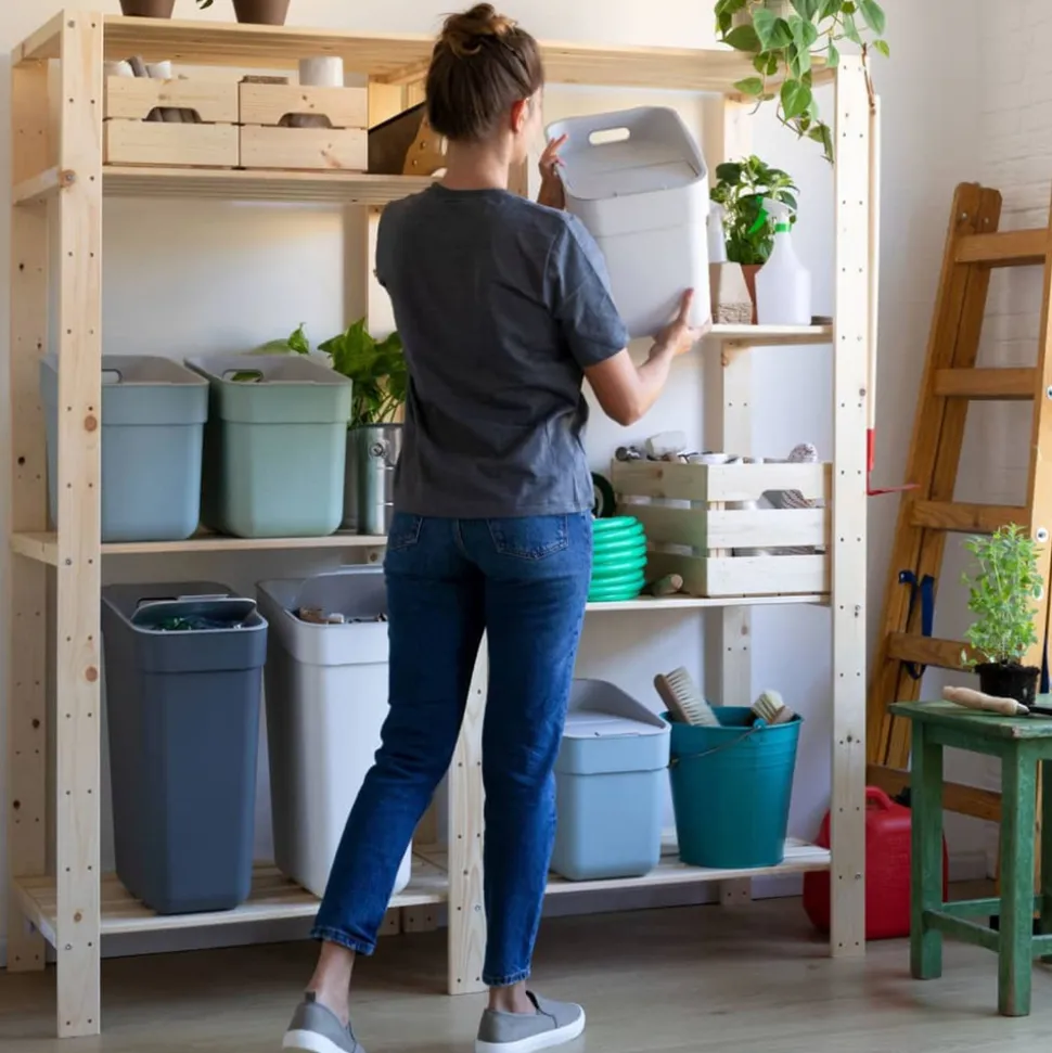 CURVER - Poubelle ready to collect 20 l bleu clair