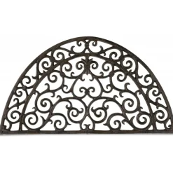 DÉCORATION D'AUTREFOIS - Paillasson demi-lune fonte fonte marron - décoration d'autrefois