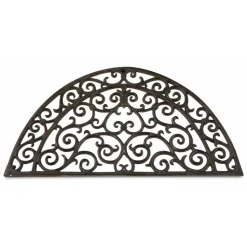 DÉCORATION D'AUTREFOIS - Paillasson demi-lune fonte fonte marron - décoration d'autrefois