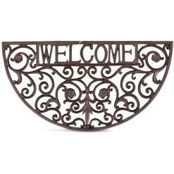 DÉCORATION D'AUTREFOIS - Paillasson demi lune fonte fonte marron - décoration d'autrefois