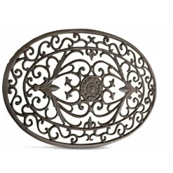 DÉCORATION D'AUTREFOIS - Paillasson lune fonte fonte marron - décoration d'autrefois