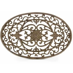 DÉCORATION D'AUTREFOIS - Paillasson lune fonte fonte marron - décoration d'autrefois