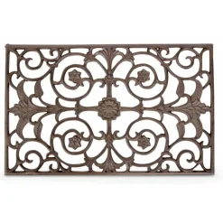 DÉCORATION D'AUTREFOIS - Paillasson rectangulaire fonte fonte marron - décoration d'autrefois
