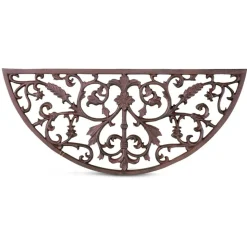 DÉCORATION D'AUTREFOIS - Paillasson demi lune fonte fonte marron - décoration d'autrefois