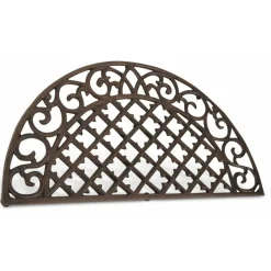 DÉCORATION D'AUTREFOIS - Paillasson demi lune fonte fonte marron - décoration d'autrefois