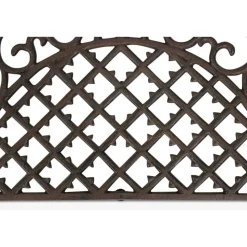 DÉCORATION D'AUTREFOIS - Paillasson demi lune fonte fonte marron - décoration d'autrefois