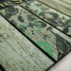 DÉCOWEB - Paillasson caoutchouc recyclé 45 x 75 cm - sweet home - oiseaux